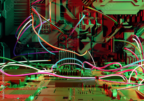 Realistic motherboard. Cybe...