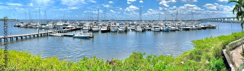 Boats docked at the harbor along the St Lucie intracoastal river in Stuart, Florida,  © Ryan Tishken