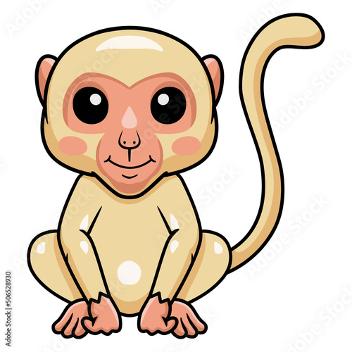 Cute little albino monkey cartoon