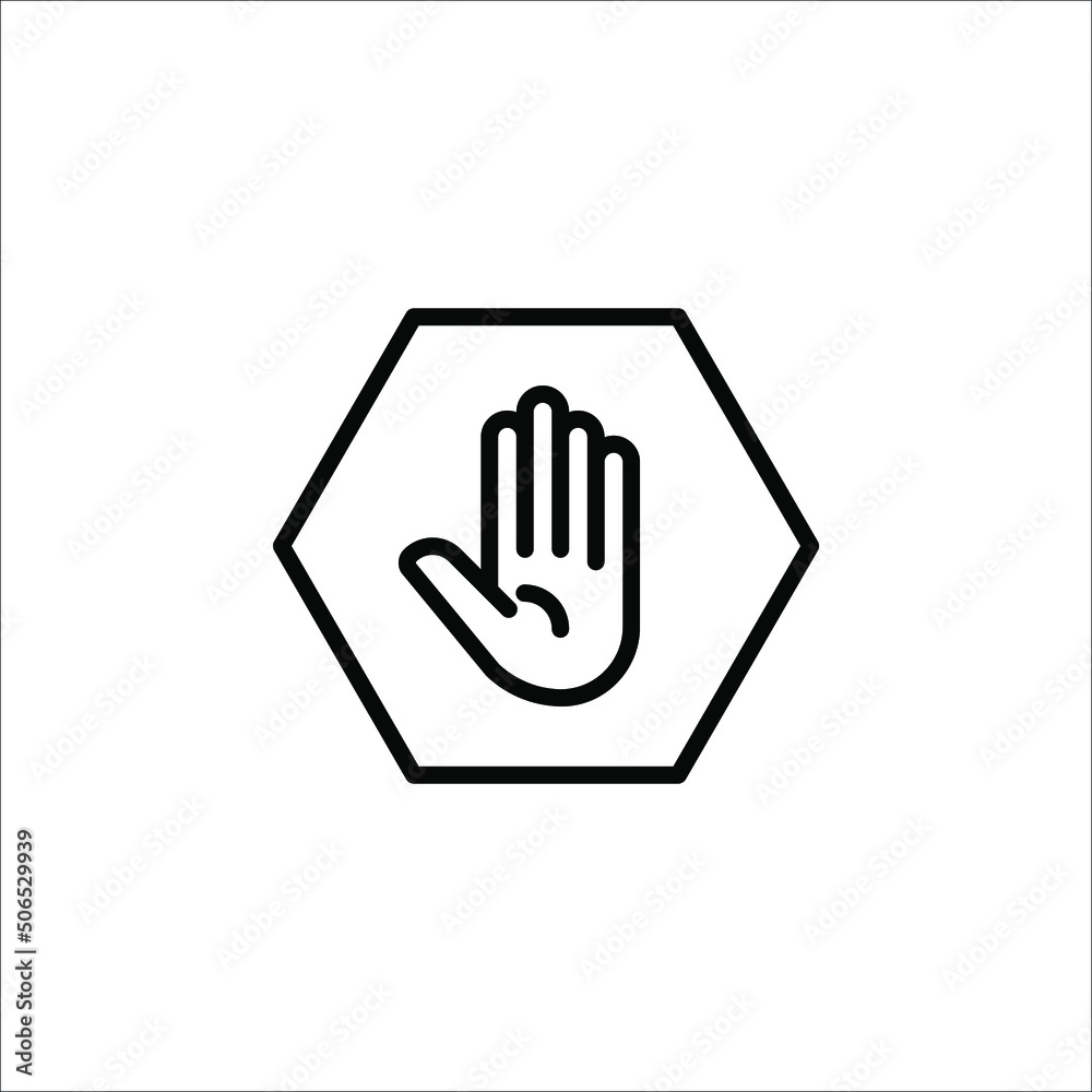 Simple stop roadsign with big hand symbol or icon vector illustration Simple stop roadsign with big hand symbol or icon vector illustration