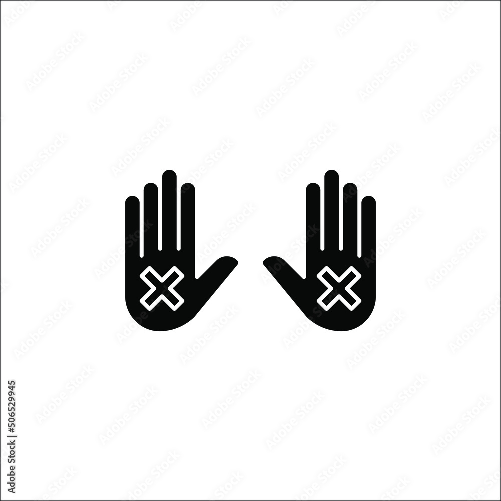 Simple stop roadsign with big hand symbol or icon vector illustration Simple stop roadsign with big hand symbol or icon vector illustration