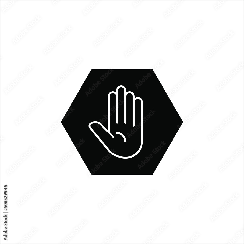 Simple stop roadsign with big hand symbol or icon vector illustration Simple stop roadsign with big hand symbol or icon vector illustration