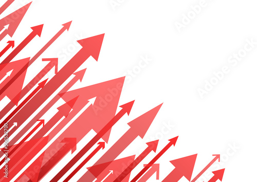 ステップアップ・上昇イメージのたくさんの矢印背景