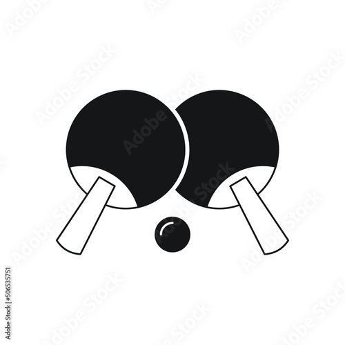 Tennis ping pong icon design isolated on white background