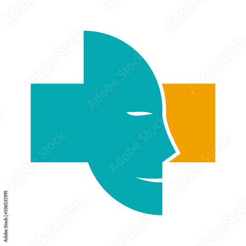 face head medical health logo Icon Illustration Brand Identity