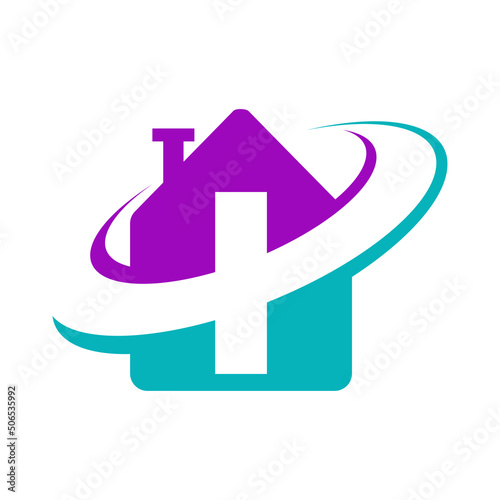 home medical cross health logo Icon Illustration Brand Identity