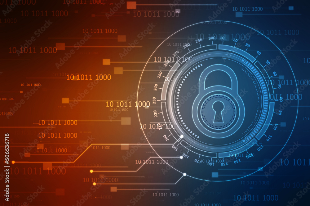 Digital Padlock on abstract technology background, Technology security concept. Modern safety digital background. Protection system, Cyber Security and safety information, personal data concept Digital Padlock on abstract technology background, Technology security concept. Modern safety digital background. Protection system, Cyber Security and safety information, personal data concept