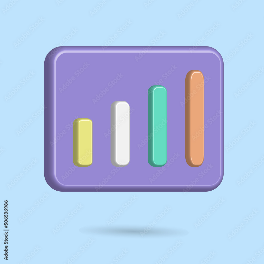 3D chart bar increase for progress making profit 3D chart bar increase for progress making profit