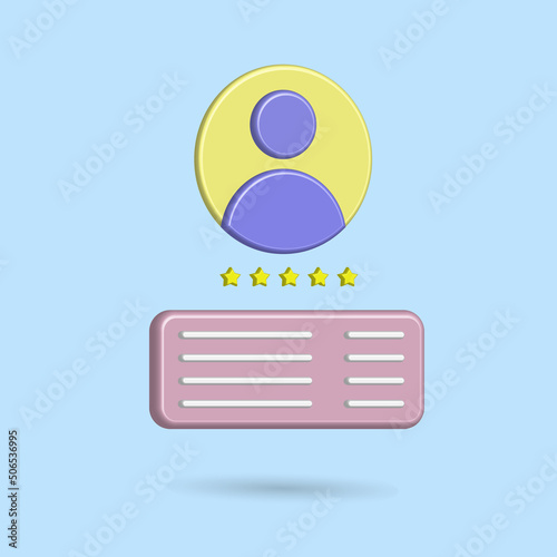 3D Icon profile picture with description and skill rating best for property images