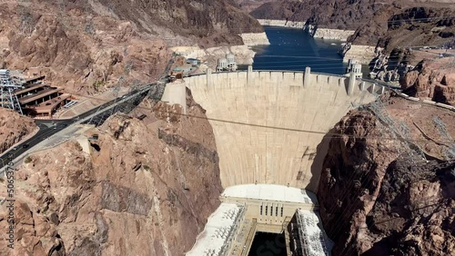 The massive Hoover Dam and Lake Mead on the border of Nevada and Arizona.