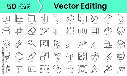 Set of vector editing icons. Line art style icons bundle. vector illustration