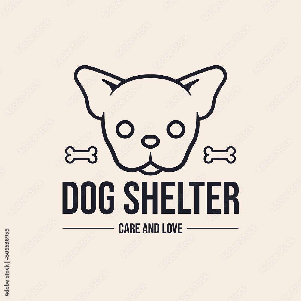 cute outline dog head logo concept cute outline dog head logo concept