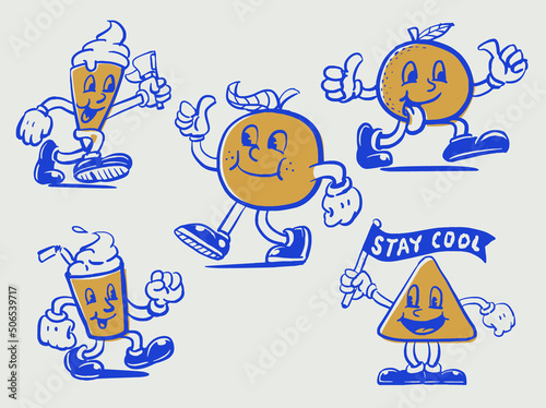 Vintage Retro Happy Mascot illustration for T shirt Print Design