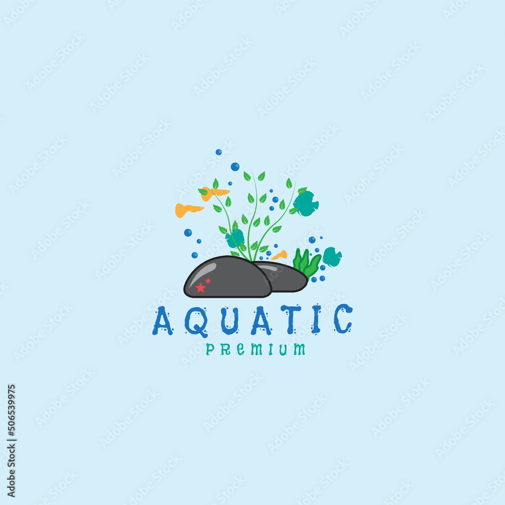 AQUATIC MARINE BIO CORAL REEF FISH SEA LOGO VECTOR ICON SYMBOLS ILLUSTRATION DESIGN AQUATIC MARINE BIO CORAL REEF FISH SEA LOGO VECTOR ICON SYMBOLS ILLUSTRATION DESIGN