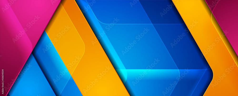 Fototapeta premium Colorful glossy abstract geometric modern background. Vector design