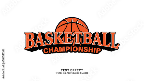 editable 3D style basketball text effect photo