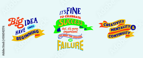 Motivational quotes business idea typography