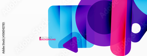 Primitive geometric shapes - line, triangle, square and circle composition. Vector geometric minimal abstract background for wallpaper, banner, background, landing page