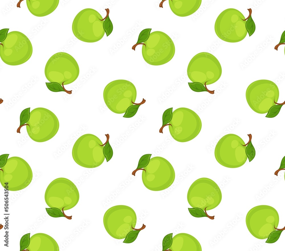 Ripe apples with green leaves and branches print Ripe apples with green leaves and branches print