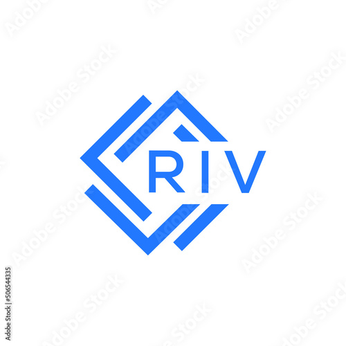 RIV technology letter logo design on white  background. RIV creative initials technology letter logo concept. RIV technology letter design.
 photo