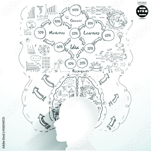 Sketch plan Business icon various - think creativity modern Idea and Concept illustration -Vector
