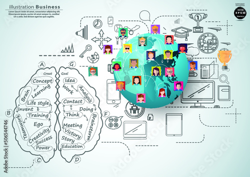 Sketch plan Business icon various - think creativity modern Idea and Concept illustration -Vector
