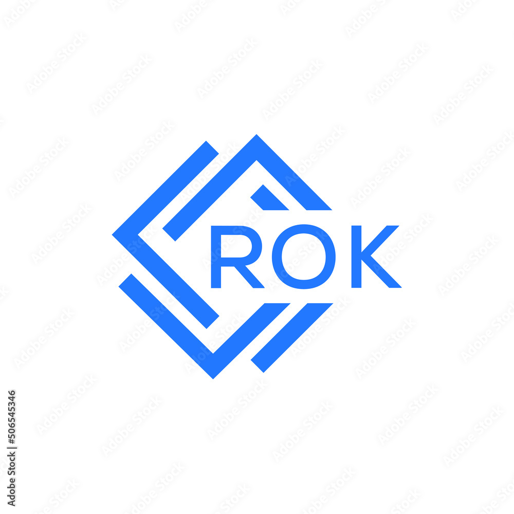 ROK technology letter logo design on white  background. ROK creative initials technology letter logo concept. ROK technology letter design.
