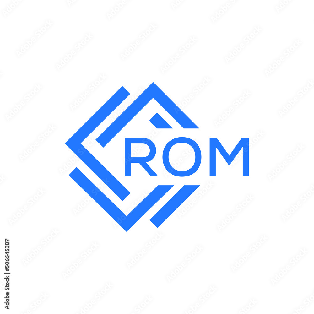 ROM technology letter logo design on white  background. ROM creative initials technology letter logo concept. ROM technology letter design.