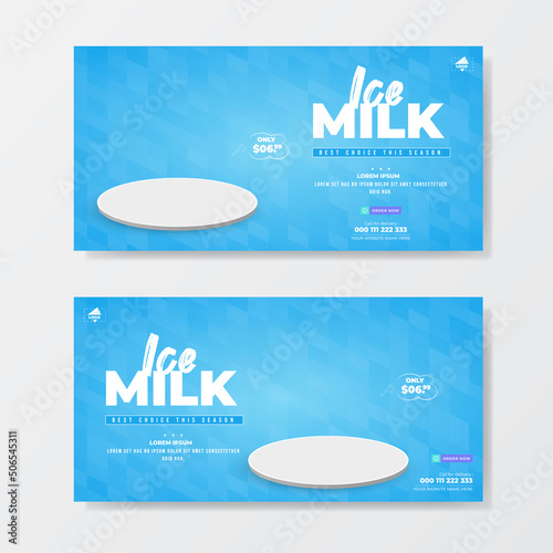 Banner promotion sale template of ice milk