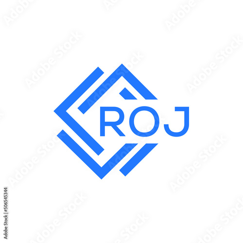 ROJ technology letter logo design on white  background. ROJ creative initials technology letter logo concept. ROJ technology letter design. photo
