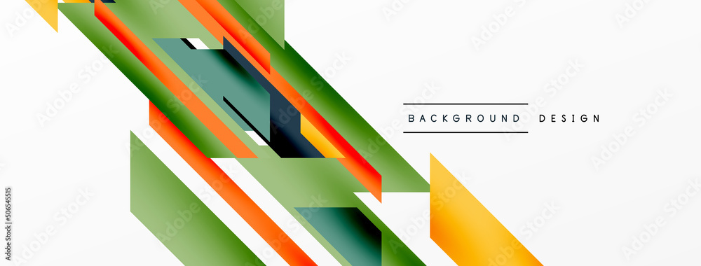 Minimal geometric abstract background. Dynamic 3d lines composition. Trendy techno business template for wallpaper, banner, background or landing Minimal geometric abstract background. Dynamic 3d lines composition. Trendy techno business template for wallpaper, banner, background or landing