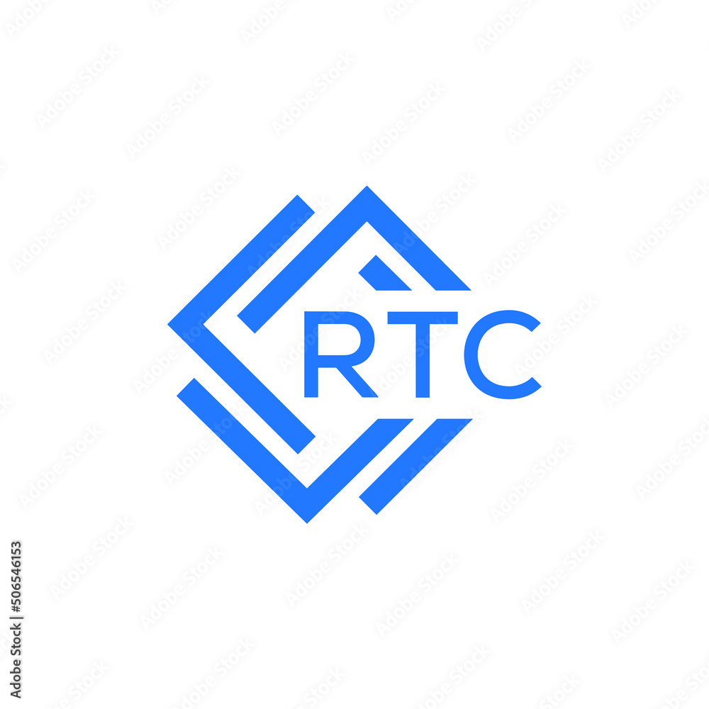 RTC technology letter logo design on white  background. RTC creative initials technology letter logo concept. RTC technology letter design.
