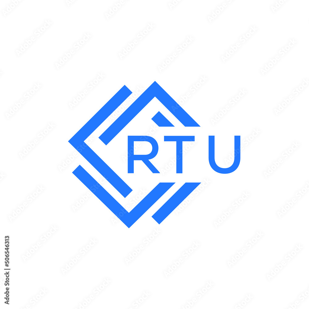RTU technology letter logo design on white  background. RTU creative initials technology letter logo concept. RTU technology letter design.
