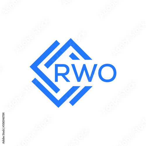 RWO technology letter logo design on white  background. RWO creative initials technology letter logo concept. RWO technology letter design.
 photo