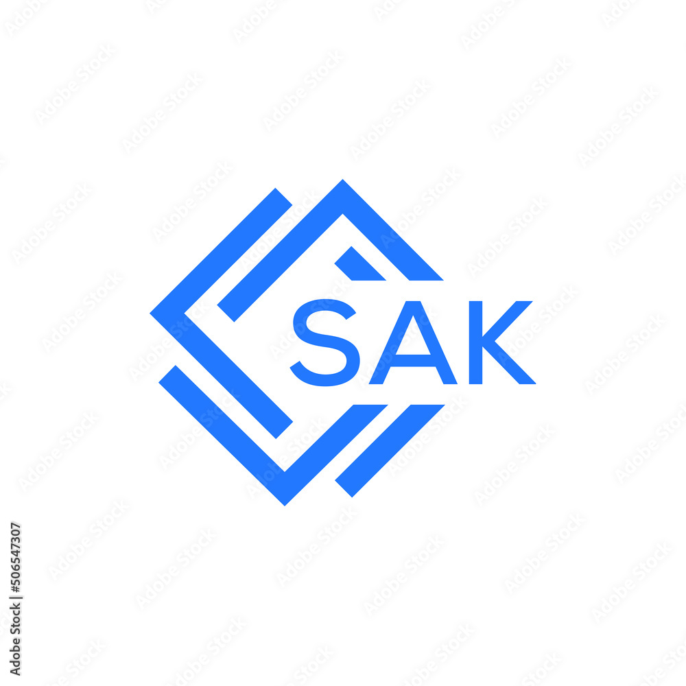 SAK technology letter logo design on white  background. SAK creative initials technology letter logo concept. SAK technology letter design.