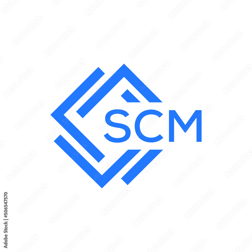 SCM technology letter logo design on white  background. SCM creative initials technology letter logo concept. SCM technology letter design.