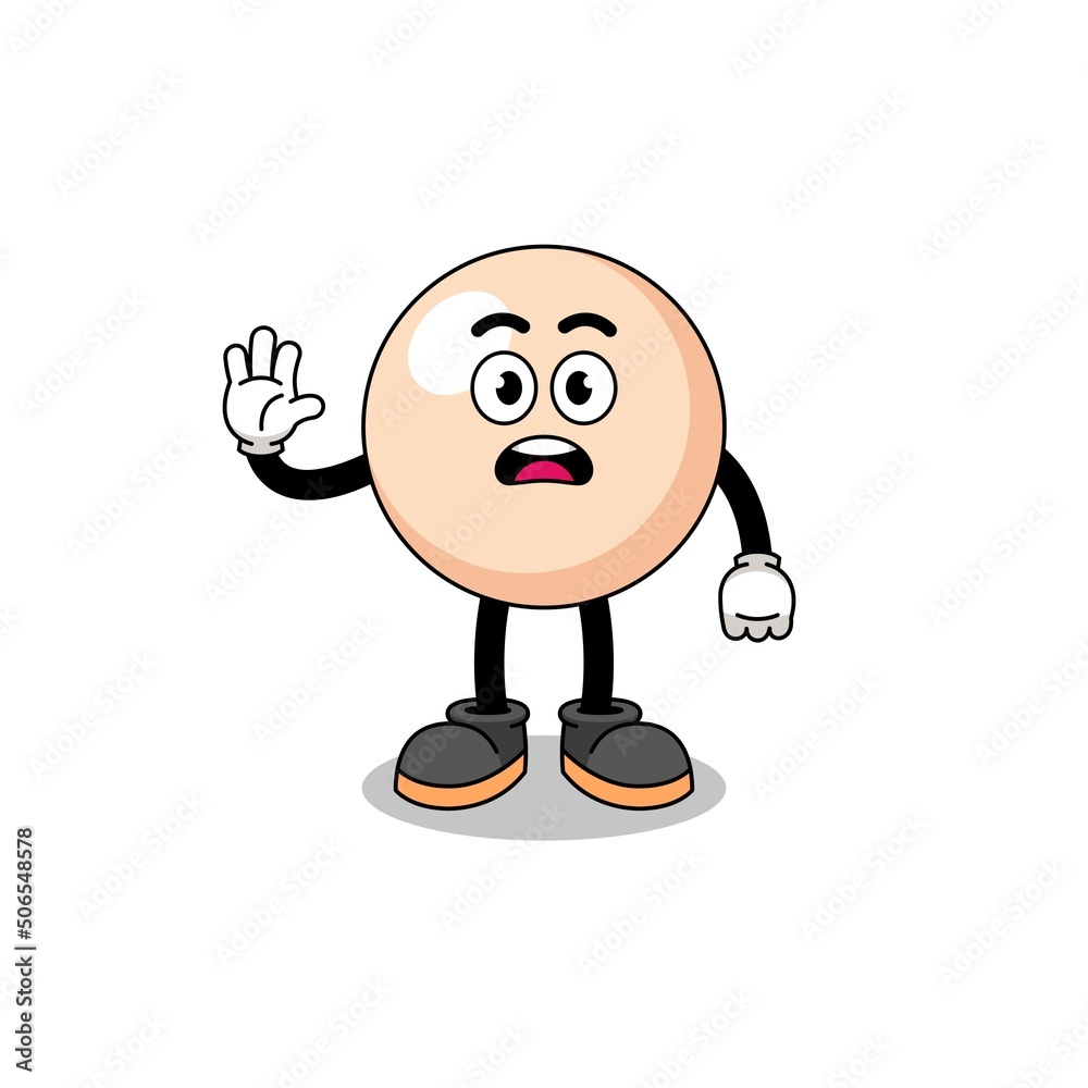 pearl cartoon illustration doing stop hand pearl cartoon illustration doing stop hand