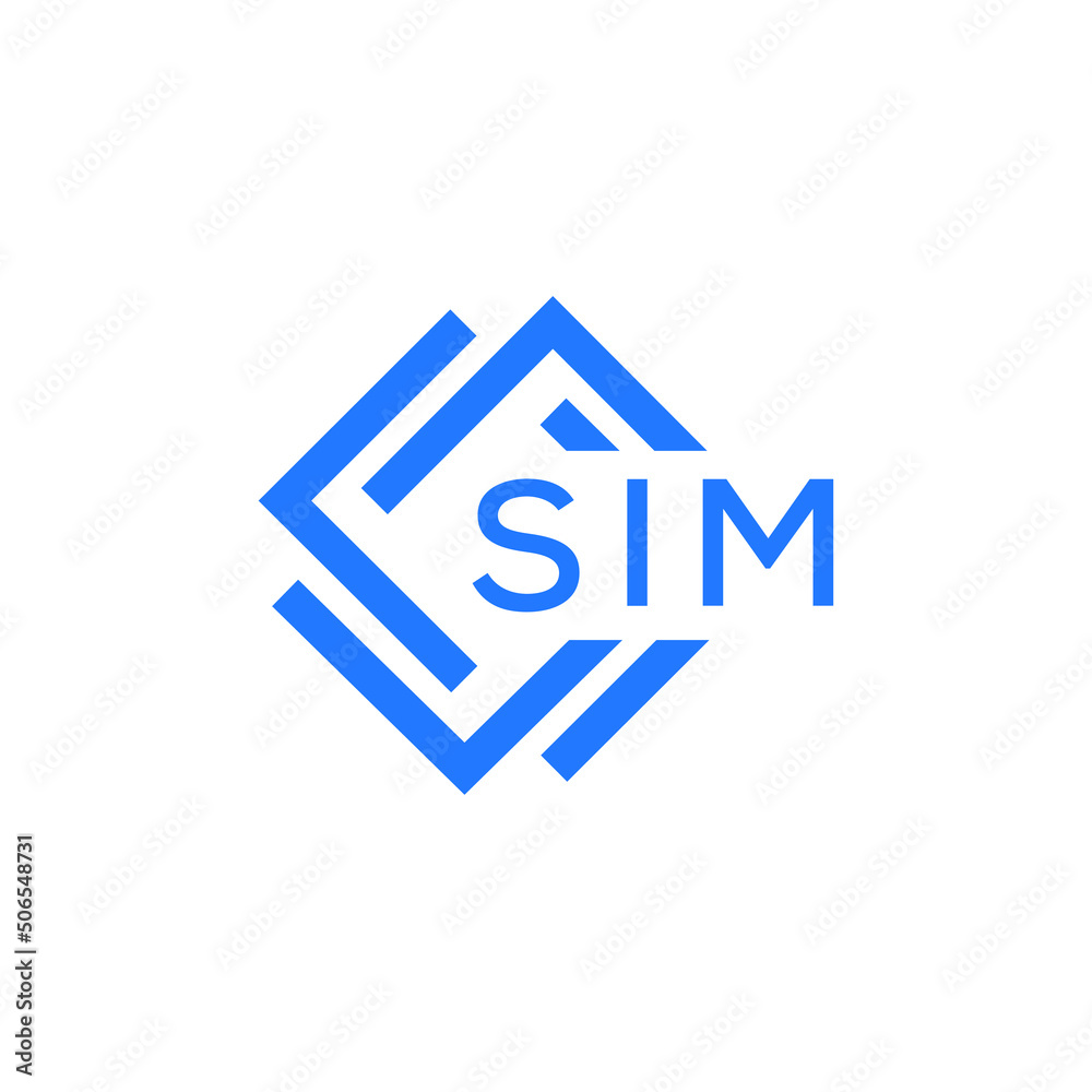 SIM technology letter logo design on white  background. SIM creative initials technology letter logo concept. SIM technology letter design.