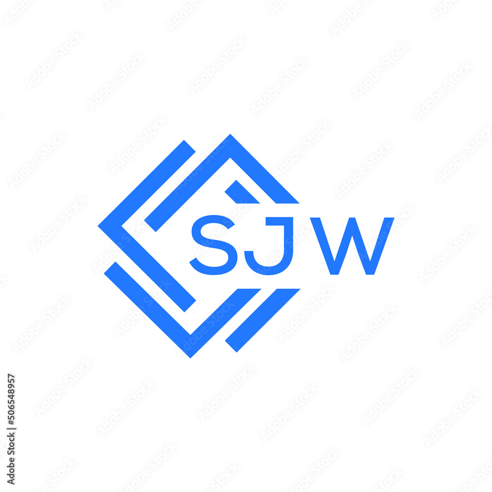 SJW technology letter logo design on white  background. SJW creative initials technology letter logo concept. SJW technology letter design.
