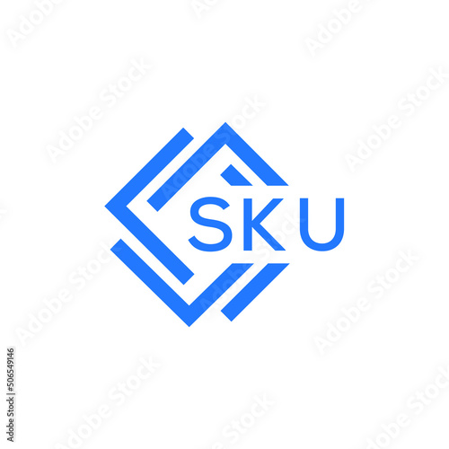 SKU technology letter logo design on white  background. SKU creative initials technology letter logo concept. SKU technology letter design.
