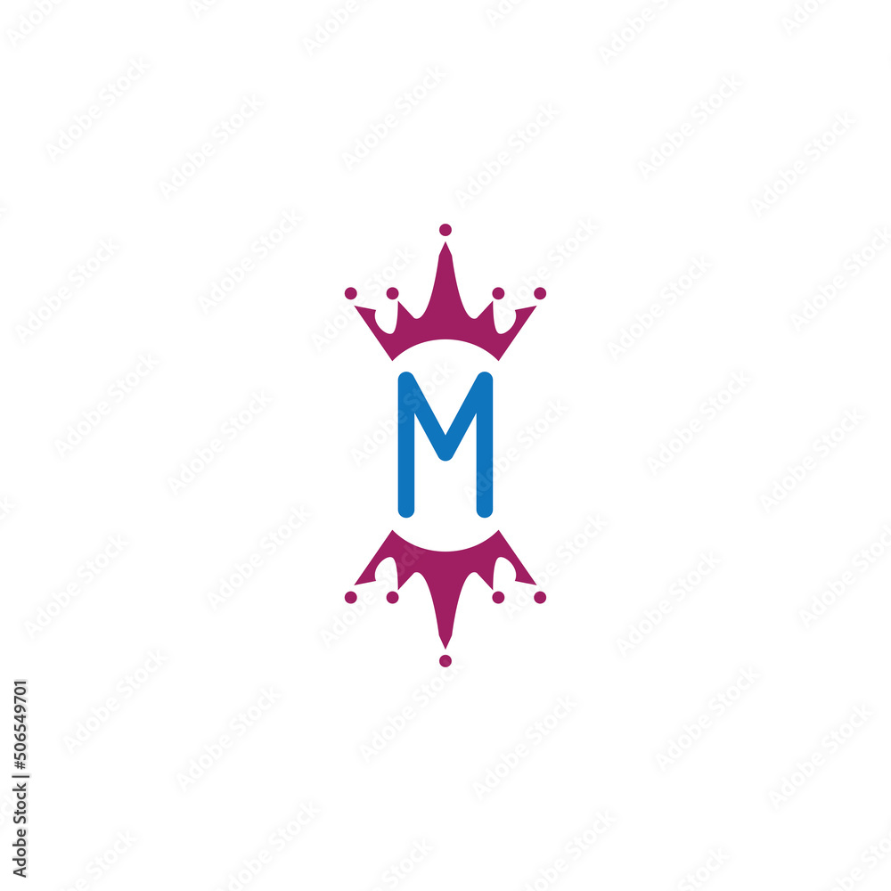 letter M logo template king crown illustration vector design letter M logo template king crown illustration vector design