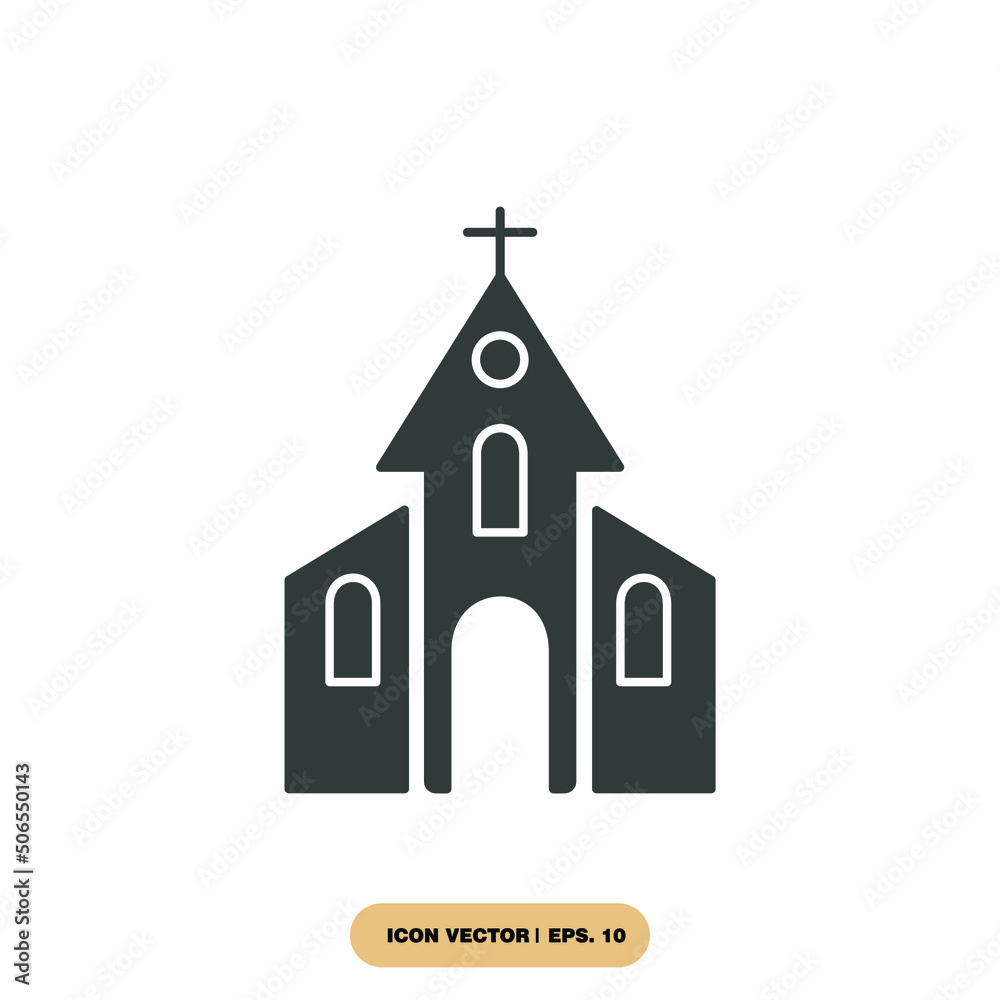 church building icons  symbol vector elements for infographic web