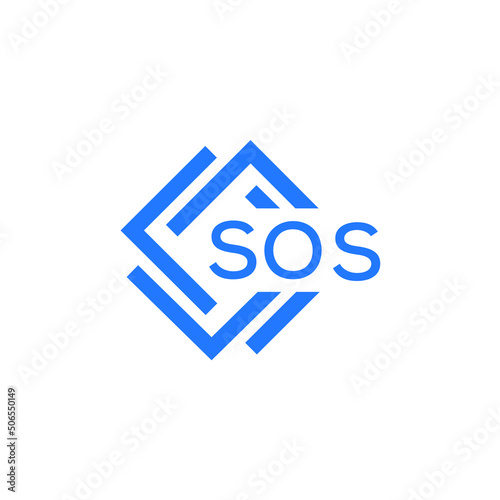 SOS technology letter logo design on white  background. SOS creative initials technology letter logo concept. SOS technology letter design.