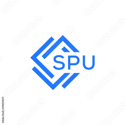 SPU technology letter logo design on white  background. SPU creative initials technology letter logo concept. SPU technology letter design.