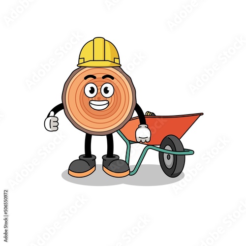 wood trunk cartoon as a contractor