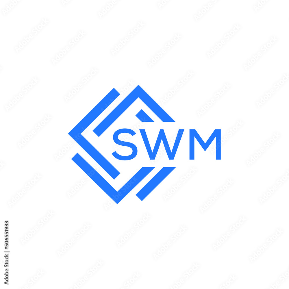 Fototapeta premium SWM technology letter logo design on white background. SWM creative initials technology letter logo concept. SWM technology letter design.