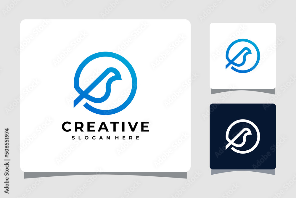 Circle Bird Logo Template Design Inspiration