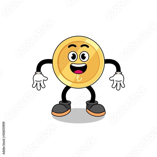 turkish lira cartoon with surprised gesture