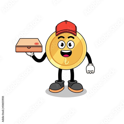 turkish lira illustration as a pizza deliveryman