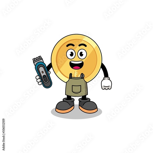 Cartoon Illustration of turkish lira as a barber man